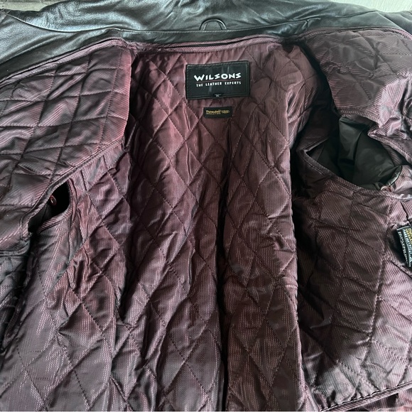 Wilsons Soft Leather Mens Motorcycle Jacket Sz XL Zip Out Thinsulate Ultra Liner - Picture 12 of 16